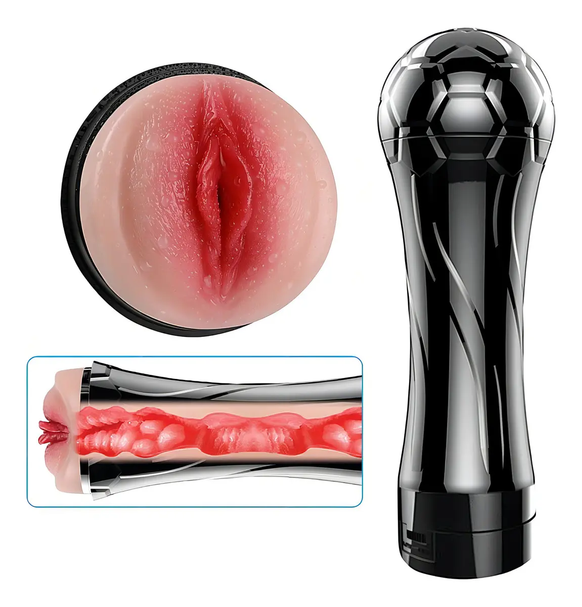 Masturbador Masculino Vibratório com Vagina - foto 1
